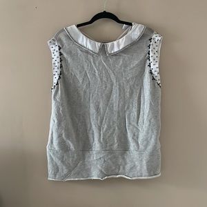 BAR III top. Embellished collar sleeveless